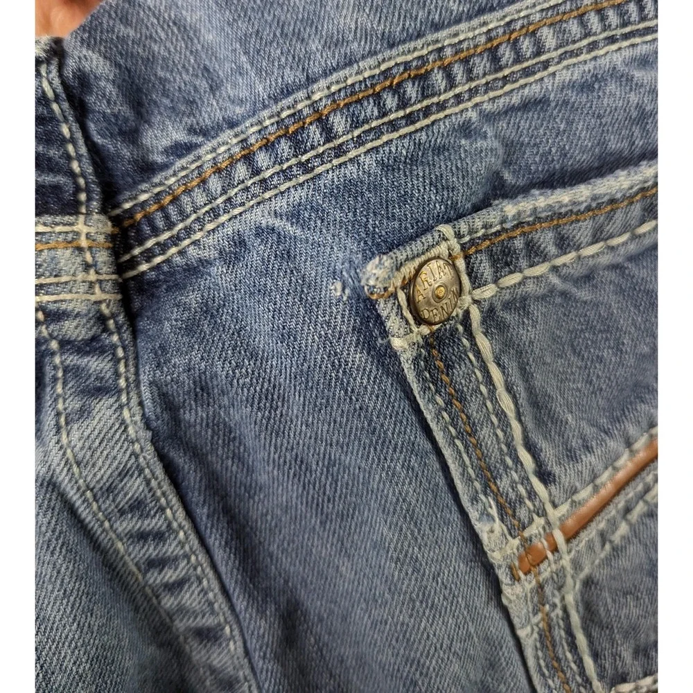 Ariat Jeans Mens 35x28 Blue M4 Relaxed Bootcut Denim Western Cowboy Rodeo READ